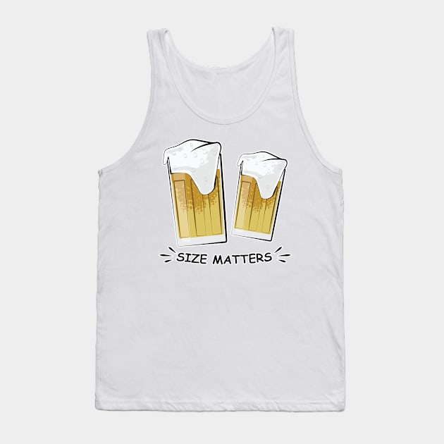 Size Matters - Beer - Funny Illustration Tank Top by DesignWood Atelier